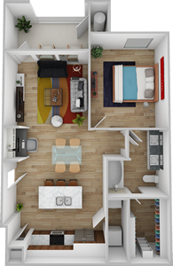 A1 - One Bedroom / One Bath - 751 Sq. Ft.*