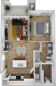 A2 - One Bedroom / One Bath - 751 Sq. Ft.*