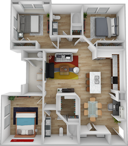 C2 - Three Bedroom / Two Bath - 1175 Sq. Ft.*