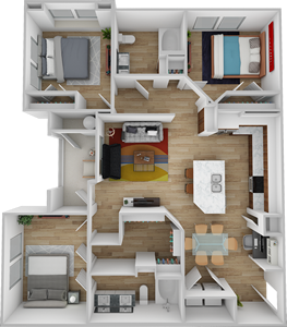 C5 - Three Bedroom / Two Bath - 1179 Sq. Ft.*
